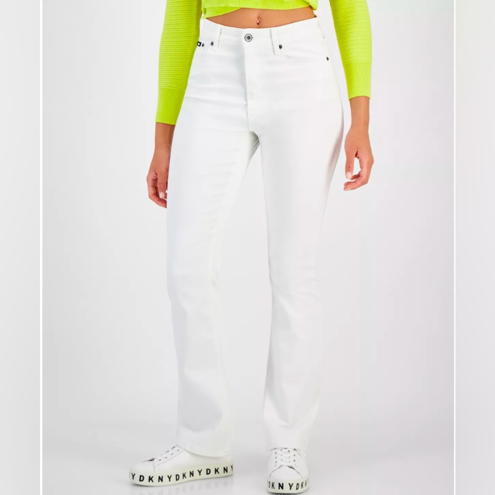 DKNY Boreum high-rise flared jeans, White NWT Size 30/10 and 32/14